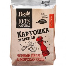 Чипсы Bruto с морской солью и черным перцем из натурального картофеля, 120г в магазинах Перекресток