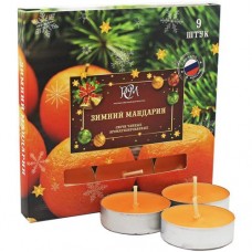 Свечи Русская Свечная Мануфактура Зимний мандарин чайные, 9шт в магазинах Перекресток