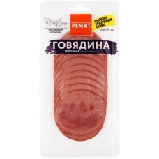 Говядина Ремит Отборная копчёно-варёная категория А нарезка, 150г в магазинах Перекресток