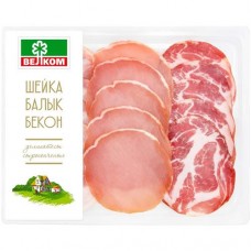 Мясное ассорти из свинины Велком Шейка-балык-бекон сырокопчёное нарезка, 150г в магазинах Перекресток