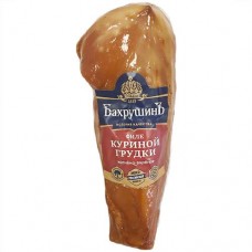 Филе куриной грудки Бахрушинъ копчёно-варёное сорт Экстра в магазинах Перекресток