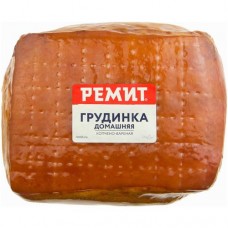 Грудинка Ремит Домашняя бескостная мясной продукт из свинины копчено-вареный категории В в магазинах Перекресток