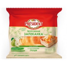 Запеканка творожная President с кусочками груши 5.5%, 150г в магазинах Перекресток