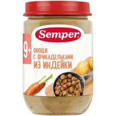 Пюре Semper овощи с фрикадельками из индейки, 190г в магазинах Перекресток