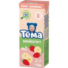 Биойогурт Тёма питьевой банан-земляника с 8 месяцев 2.8%, 210мл в магазинах Перекресток