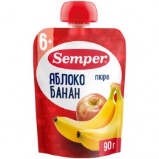Пюре Semper яблоко-банан, 90г в магазинах Перекресток