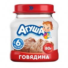 Пюре мясное Агуша Говядина 6.2% с 6 месяцев, 80г в магазинах Перекресток