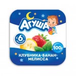 Творог фруктовый Агуша Засыпайка Клубника-Банан-Мелисса 3.8% с 6 месяцев, 100г