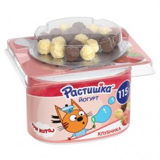 Йогурт Растишка клубника-злаки 3%, 115г в магазинах Перекресток