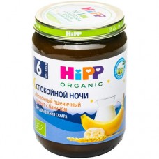 Десерт молочный HiPP Спокойной ночи пшеничный с бананом с 6 месяцев, 190г в магазинах Перекресток