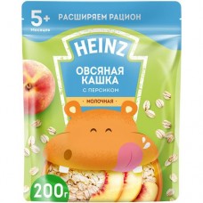 Каша Heinz овсяная с молоком и персиком с 5 месяцев, 200г в магазинах Перекресток
