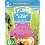 Каша Heinz Лакомая молочная гречневая грушка-абрикос-смородинка с 5 месяцев, 170г
