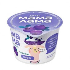 Творог Мама Лама черничное с 3 лет 3.8%, 100г в магазинах Перекресток