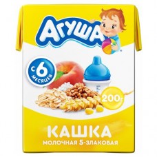 Каша Агуша злаки-персик с 6 месяцев 2.5%, 200г в магазинах Перекресток