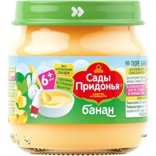 Пюре Сады Придонья банан с 6 месяцев, 80г в магазинах Перекресток