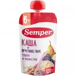 Пюре Semper грушево-черносливовое с кашей с 6 месяцев, 120г