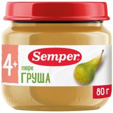 Пюре Semper груша с 4 месяцев, 80г в магазинах Перекресток