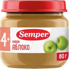 Пюре Semper яблоко с 4месяцев, 80г в магазинах Перекресток