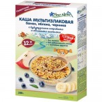 Каша мультизлаковая Fleur Alpine банан-яблоко-черника с кукурузными шариками и овсяными хлопьями с 12 месяцев, 200г