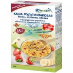 Каша мультизлаковая Fleur Alpine банан-клубника-яблоко с кукурузными шариками, овсяными и спельтовыми хлопьями с 15 месяцев, 200г