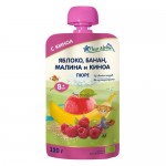 Пюре детское Fleur Alpine Яблоко, банан, малина и киноа, с 8 месяцев, 120г