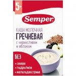 Каша Semper гречневая с черносливом и яблоком молочная сухая с 5 месяцев, 180г