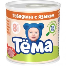 Пюре Тёма из говядины с языком с 8 месяцев, 90г в магазинах Перекресток