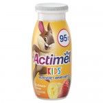 Продукт Actimel кисломолочный Сюрприз обогащенный клубника-банан для детей 1.5%, 95мл