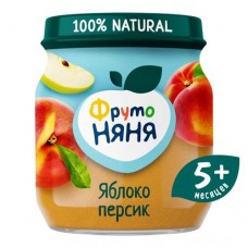 Пюре ФрутоНяня яблоко-персик с 5 месяцев, 100г в магазинах Перекресток