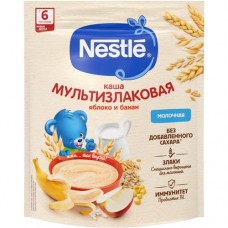Каша Nestlé молочная мультизлаковая яблоко-банан с бифидобактериями BL с 6 месяцев, 200г в магазинах Перекресток