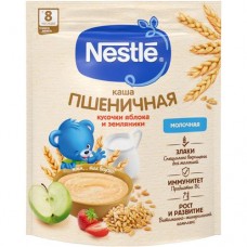 Каша сухая молочная Nestlé Шагайка пшеничная яблоко-земляника с 8 меcяцев, 200г в магазинах Перекресток