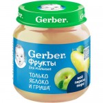 Пюре Gerber из яблок и груш с 5 месяцев, 125г