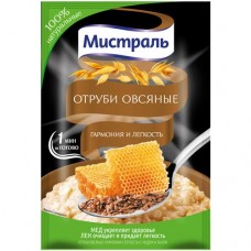 Отруби овсяные Мистраль Гармония и лёгкость с мёдом и льном, 30г в магазинах Перекресток