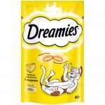 Лакомство Dreamies для кошек подушечки с сыром, 60г