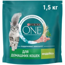 Сухой корм Purina One для взрослых кошек живущих в домашних условиях с индейкой, 1.5кг в магазинах Перекресток