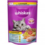 Сухой корм Whiskas для стерилизованных кошек с курицей и вкусными подушечками, 350г