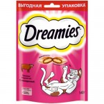 Лакомство Dreamies для кошек подушечки с говядиной, 140г