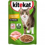 Влажный корм Kitekat для взрослых кошек со вкусом курицы в желе Аппетитная курочка, 85г