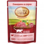 Влажный корм Nature`s Table для кошек Говядина в соусе, 85г