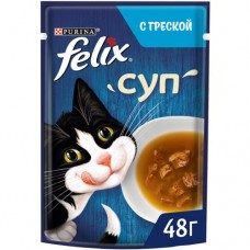 Корм Purina Felix Суп с треской для кошек, 48г в магазинах Перекресток