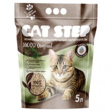 Наполнитель для кошачьего туалета Cat Step Wood Original растительный, 5л в магазинах Перекресток