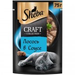 Влажный корм Sheba Craft Collection для кошек тонкие ломтики Лосось в соусе, 75г
