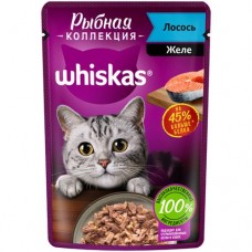 Влажный корм Whiskas Рыбная коллекция для кошек с лососем, 75г в магазинах Перекресток