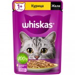 Влажный корм Whiskas для кошек желе с курицей, 75г
