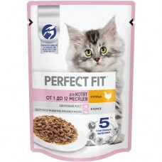 Влажный корм Perfect Fit для котят от 1 до 12 месяцев с курицей в соусе, 75г в магазинах Перекресток