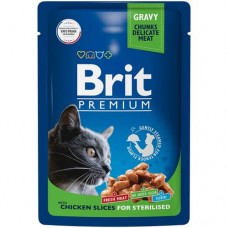 Корм Brit Premium цыплёнок в соусе для стерилизованных кошек, 85г в магазинах Перекресток