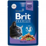 Корм Brit Premium треска в соусе для взрослых кошек, 85г Корм Brit Premium треска в соусе для взрослых кошек, 85г