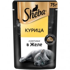 Влажный корм Sheba для кошек Ломтики в желе с курицей, 75г в магазинах Перекресток