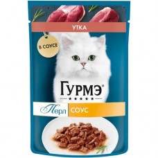 Корм Purina Gourmet Перл для кошек с уткой нежное филе в соусе, 75г в магазинах Перекресток