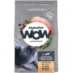 Корм Alphapet Wow Superpremium для взрослых стерилизованных кошек c цыпленком, 750г